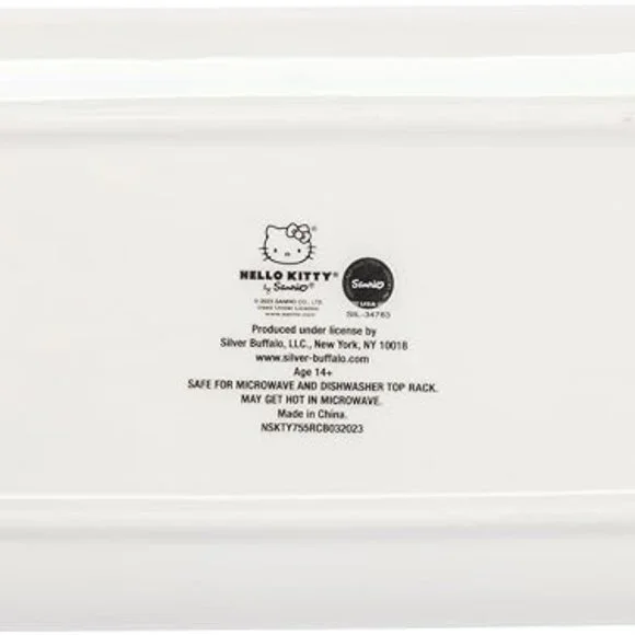 Silver Buffalo Sanrio Hello Kitty Red and White Bow Ceramic Sushi Set - Picture 5 of 7